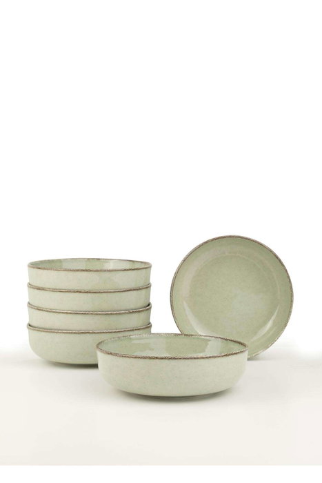 Hermia Set de 6 Tazones de Porcelana Verde 15 cm SkU MOD15KSS6730P03 Hermia Set de 6 Tazones de Porcelana Verde 15 cm SkU MOD15KSS6730P03